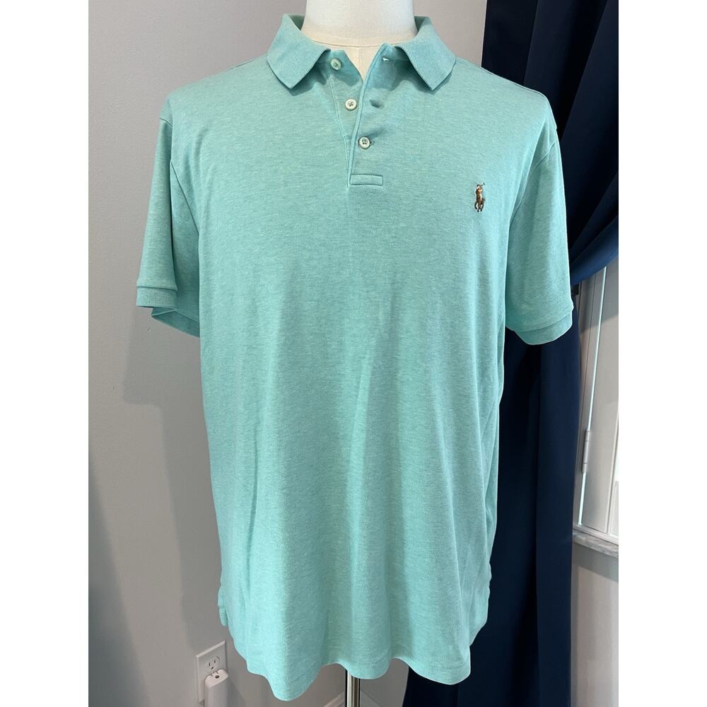 Ralph Lauren Shirt Mens X-Large Green Custom Slim Fit Soft Golf Polo Preppy Pony